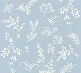 A.S. Création Papiertapete Flavour Tapete mit Blumen floral 10,05 m x 0,53 m blau weiß Made in Germany 366934 36693-4