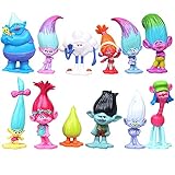 Trolls Doll Mini Figuren Set,Kuchendekorationen Troll Geburtstags Dekoration Kuchenaufsätze Kinder Geburtstagstorte Dekoration Cartoons Kuchen Topper Party Dekoration 12 Stück