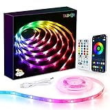 Dreamcolor USB LED Strip 5m, Tasmor Bluetooth LED Band 5m Steuerbar via App, LED TV Hintergrundbeleuchtung Sync mit Musik, Dimmbar LED Streifen 5m mit 16 Millionen Farben LED Beleuchtung für TV