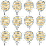 Jenyolon G4 LED Warmweiss Lampen 3W AC/DC 12V, 3000K, 400Lm, Ersatz für 30W Halogenlampen Glühlampen, LED G4 klein Stiftsockellampe Leuchtmittel Birne Licht, 120°Abstrahlwinkel, 12er Pack