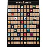 Enno Vatti 100 Books Bucket List Scratch Off Poster - Top Bücher Rubbelkarte (42 x 59,4 cm)
