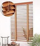 ZAQI Jalousie rollos fensterrollos Braunes Holzfenster Mini-Jalousien, wasserdichte Blackout-Raum Verdunkelung Sonnenschirm für Home Büro-Küche Badezimmer, 50 cm / 70 cm / 90 cm / 110cm / 130cm b