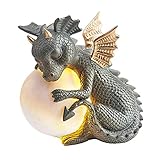 Hopowa Harz Drachen Statue Gartenfiguren Meditierte Skulptur handgefertigte Figur, Zen Yoga Drachen Garten Dekoration Hof Ornamente Im F