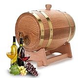 Holzfass 3L Weinfass Mini Eiche Whiskyfass Kleines Eichenholzfass Eichenfass Personalisiertes Design Holz Whiskyfass Liqueur Schnapsfass für Zuhause für Wein Spirituosen und Whiskylagerung