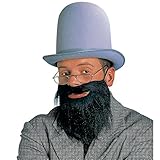 Amakando Rabbi Bart schwarz Rabbiner Vollbart Falscher Judenbart mit Schnurrbart Jude Herrenbart mit Mustache Amish Herren Kunstbart Religion Jüdischer Priester Faschingsbart Karneval Kostüm Zubehö