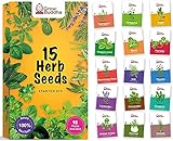 Kräutersamen-Set von Grow Buddha - Züchten Sie ganz einfach 15 Sorten Ihrer eigenen frischen Kräuter mit unserer Kräutersamen-Mischung - Anfängerfreundliches Garten-Samen-S