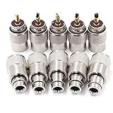 Foralidora 10 StüCk/Los Geschraubter Kupplung Stecker Pl259 Uhf Stecker mit ReduzierstüCk für Rg8X Koaxial Kabel + Tube Uhf Rg8X Steckverb