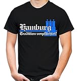 Hamburg Tradition Männer und Herren T-Shirt | Fussball Ultras Geschenk | Front (XL, Schwarz)