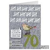 Grußkarte Filz - Zum 70. Geburtstag - Geburtstagskarte - 07