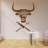 Barbecue Wandaufkleber für Fleisch spezielle Barbecue Steak Haus Rindfleisch Essen Vinyl Wandtattoos Home Decoration Zubehör moderne Home Decoration Aufkleber A9 57X75