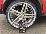 Rimsavers FELGENSCHUTZ & STYLING Felgenschutzring Alu Felgen Ringe Felgenrandaufkleber Felgenstyling Rim Protector Guard Ringz Rimblades (Blau)