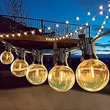 LED Lichterkette Außen Strom, SON4SUN 10M Lichterkette Outdoor Glühbirnen Außen mit 25+3 G40 Birnen IP44 Wasserdicht, Innen/Außen Lichterketten für Garten, Terrasse, Hochzeiten, Party