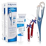 One Drop Only® 2-teiliges Zungenreiniger Set (plus 2 Interdentalbürsten Größe S ON TOP) 25ml Zungengel zur Zungenreinigung & Zungenschaber gegen Mundgeruch/Zungenreiniger (blau) Borstenreihe dopp