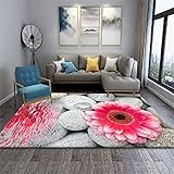 teppiche für Schlafzimmer rosa Teppich Salon Rosa Große Blumen HD-Muster Langlebiger Teppich Anti-Milbe Teppich Design 80X160CM Teppich mädchen 2ft 7.5''X5ft 3''