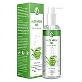 Aloe Vera Gel 100% Pure - für Gesicht Haare Körper - Natürliche, beruhigende und pflegende Feuchtigkeitscreme After Sun - Ideal Naturkosmetik für trockene, strapazierte Haut & Sonnenbrand - 250