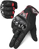 ISSYZONE Motorrad Handschuhe, Sommer Sport Handschuhe mit Touchscreen, Hartem Knöchelschutz, Atmungsaktive Vollfingerhandschuhe für Motorrad Radfahren Camping Outdoor-Aktivität, Sportarten (XXL)