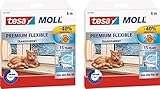 tesamoll Silikondichtung Premium Flexible - schließt Fenster- und Türspalten, transparent, 6 m (2 Packungen)