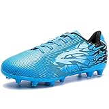 Saekeke Kinder Fußballschuhe Mädchen Jungen Low-Top Fussballschuhe FG/AG Professionelle Fussball Trainingsschuhe Outdoor Sport Football Schuhe Blau EU 35