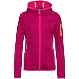 CMP Mädchen Hooded Knit Tech Fleece Jacke, Bouganville-Goji, 98