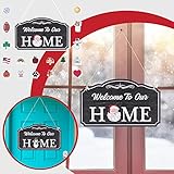 Ruiyete Türhänger für die Wand, austauschbares Schild, Dekoration, Willkommen für den vorderen Frühling, Heimdekoration (schwarz)