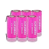 Jdttngp 3.7v 6800Mah 26650 Li-Ionen Batterien, Akku für Scheinwerfer Powerbank 6p