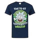 Rick and Morty Herren Riggity Riggity Wrecked T-Shirt (XL) (Blau)