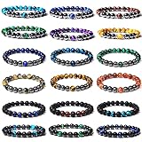 XIAORUI Natürliche Tigerauge   Steinperlen Paar Armband Pflege Armband Energie Armband Schmuck Für Frauen M