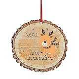 Weihnachtsornament Christbaum Deko Anhänger Tannenbaum Personalisiert Weihnachtsdeko Anhänger Weihnachtsdekoration Rentier Baumschmuck zum Hängen für Weihnachten Baumanhänger DIY Dek