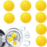 8 Stücke Trockner Ball,Trocknerkugeln Duft,Trocknerbälle für Wäschetrockner,Kugeln für Flauschigere Wäsche,Wiederverwendbare Dryer Balls,Wäsche Wäschetrockner Trocknen Ball,igelb