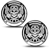 SkinoEu® 2 x Aufkleber 3D Gel Silikon Stickers Motorsport Skull Totenkopf Flügel Schädel Motorcycle Auto Moto Motorrad Fahrrad Skate Fenster Tür PC Tablet Laptop KS 4