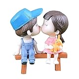 Prevessel Romantische Pärchen Figuren Bankkuss Liebhaberpuppe Festliche Dekorationen Heiratsantrag Hochzeitstorte Dekoration Figuren B