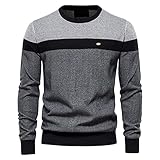 SSBZYES Herren Pullover Pullover gestreifte Nähte Langarm Pullover lässiger H