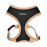 Puppia Soft Harness II - Weiches Hundegeschirr für kleine und mittelgroße Hunde - sehr komfortabel und verstellbar, Schwarz, M