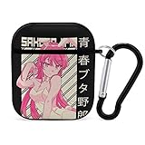 Mai Sakur-ajima Senpai Kompatibel mit Airpods Case Cover 2 & 1 Stoßfest schützende weiche TPU voll bedruckte Kopfhörerhüllen für Mädchen Jungen Frauen Männer mit Schlüsselanhäng