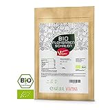 NATURAL VITAMINS® Bio Flohsamenschalen I Premium Qualität: 99+% Reinheit zertifiziert I Vegan, Low-Carb, Ballaststoffreich, Glutenfrei, Ohne Zusätze, Nachhaltig angebaut I 500g