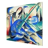 Bilderwelten Alu-Dibond gebürstet - Kunstdruck Franz Marc - Träumendes Pferd - Expressionismus Quer 3:4, Aluminium Print Wandbild Alu-Bild Wall Art, Größe HxB: 30cm x 40