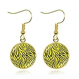 Funky Retro Farben Wave Pop Muster Ohrringe Glas Cabochon Tier Zebras Streifen Art Haken Ohrringe für Frauen M