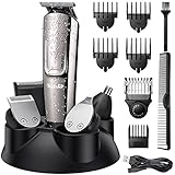 Telfun Elektrische Haarschneider FüR MäNner Profi Haarschneider Herren Haarschneidemaschine Stahl Langhaarschneider Led Display Wasserdicht Haartrimmer Kits Schnurlos Barttrimmer PräZ