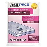 ASK-Pack Premium Matratzenhülle TWIN – mit REIßVERSCHLUSS - für 140cm breite 30cm hohe 200cm lange Matratze - 100µ EXTRA stark - wasserdicht und reißfest - Ideal für Umzug, Lagerung & Transp