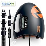 OutdoorMaster The Shark Elektrische Luftpumpe SUP Pumpe Hochdruck mit 20PSI 12V DC Aktives Kühlsystem Intelligente Zweistufige Inflation Auto-Off für Aufblasbares Paddle Board Boote Wassersp