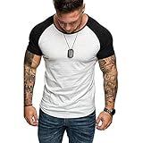 ZYYM Sommer Männer Casual Täglichen Muskel T-Shirt Slim Casual Fit Kurzarm Patchwork Pullover T-Shirt Business Kurzarm Unterhemd Mode Herren Kurzarm Top Sport Fitness Tops Fashion B