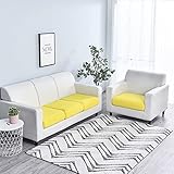 Reyox Jacquard Sofa Sitzkissenbezug Gestreifter Sofakissenbezug Kissenbezug Sofakissen Schonbezug Möbelschutz Sofasitzbezug Sitzkissenschutz Zitronengelb 45-65cm B,100-125cm L