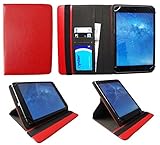 Denver TAD-10063 / TAD-10072 / TAQ-10122 / TAQ-10133 / TAQ-10153 10.1 Zoll Tablet Rot Universal 360 Grad Drehung PU Leder Tasche Schutzhülle Case von Sweet T