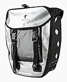Red Loon 1 x robuste Fahrradtasche aus LKW-Plane – wasserdichte Packtasche für Gepäckträger in Silb