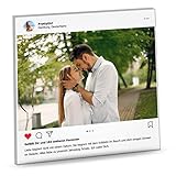 Dein Post als Socialglas mit Foto & Wunschtext - Foto Geschenk - Geschenk für Männer & Frauen - Valentinstaggeschenk für Ihn & Sie - Social Media trifft auf Acrylglas Dek