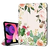 Hepix Schutzhülle für iPad Air 4. Generation 2020 Blume, Kaktus iPad Air 27.7 cm (11 Zoll), mit Stifthalter, automatischer Schlaf-/Wachfunktion, kabelloses Aufladen, Aquarell-Rosen-B