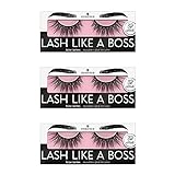 essence LASH LIKE A BOSS false lashes, fake lashes, künstliche Wimpern, Nr. 01 OMG, schwarz, definierend, verlängernd, volumengebend, langanhaltend, vegan, 3er Pack (3 x 1 Paar)