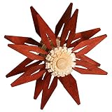 Aufsteckstern doppelt mit Kieferblätter Rot Ø 7cm NEU Christbaumschmuck Doppelholzstern Weihnachtsbaum Baumbehang Baumschmuck Weihnachtsschmuck Baum Dekoration Seiffen Erzgebirge Holz W