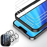 Bewahly Schutzfolie Kompatibel mit iPhone 13 Pro Max Panzerglas [6.7 Zoll], 3 Stück Panzerglasfolie und 3 Stück Kamera Glas Folie, Ultra Dünn HD Klar 9H Härte Display