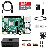 NinkBox Raspberry Pi 4 Model B 4 GB Super Kit mit 64GB Micro SD-Karte, originaler Raspberry Pi 4 Cortex A72 1.5GHz unterstützt Dual Display 4K/1000Mbps/Bluetooth 5.0 (Verbessertes Raspberry Pi 3)
